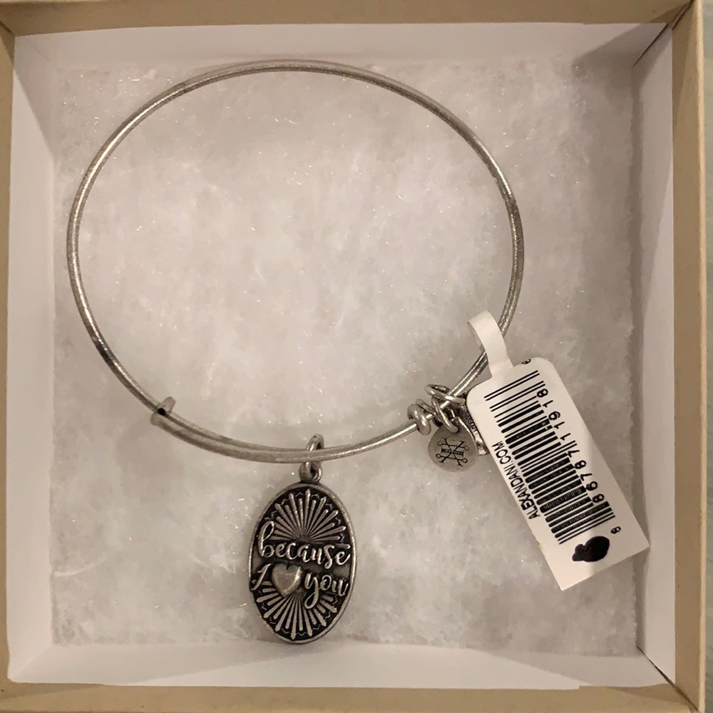 Alex and Ani Because I love you silver bracelet